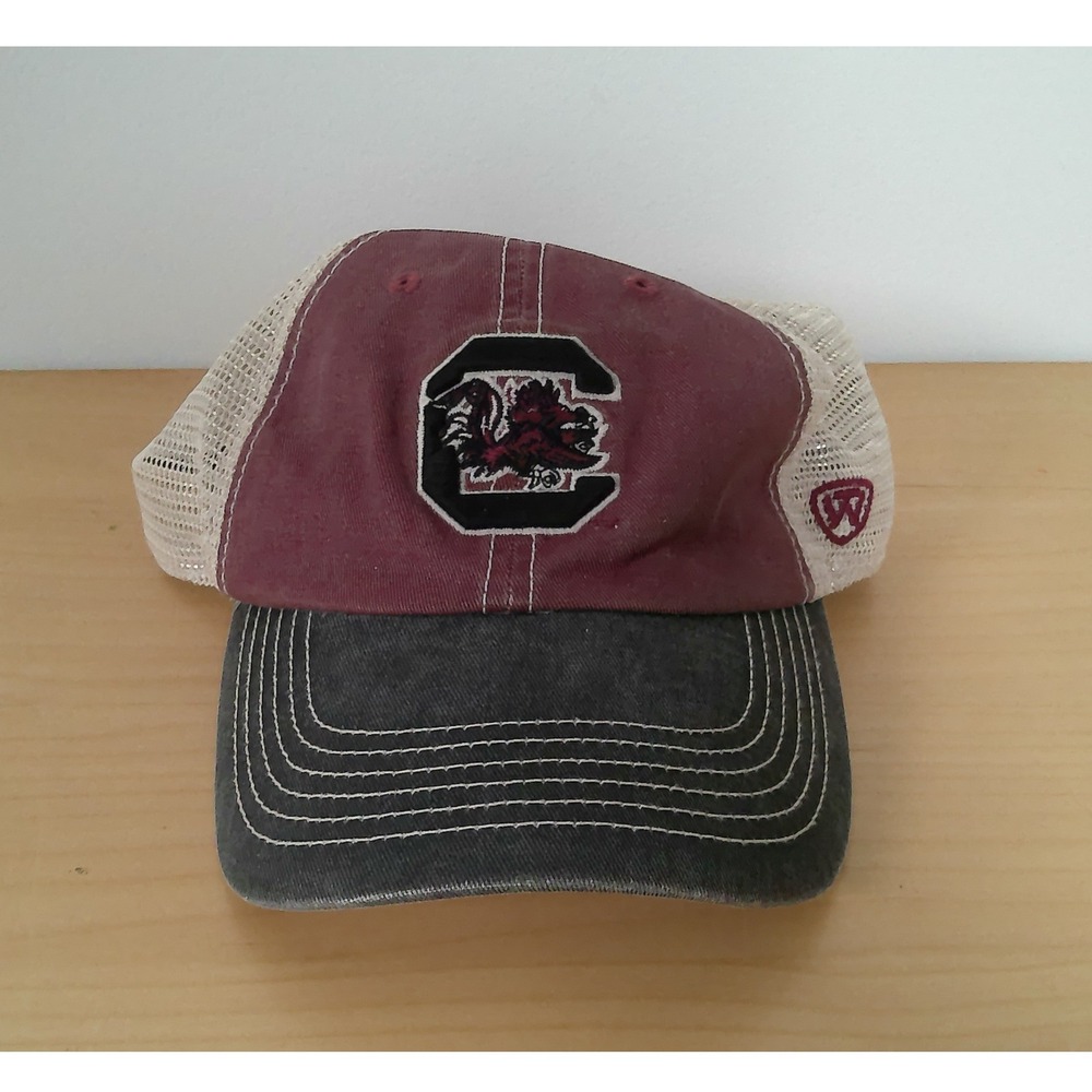 South Carolina Gamecocks Trucker Hat Top of the World Snapback Maroon Mesh Cap